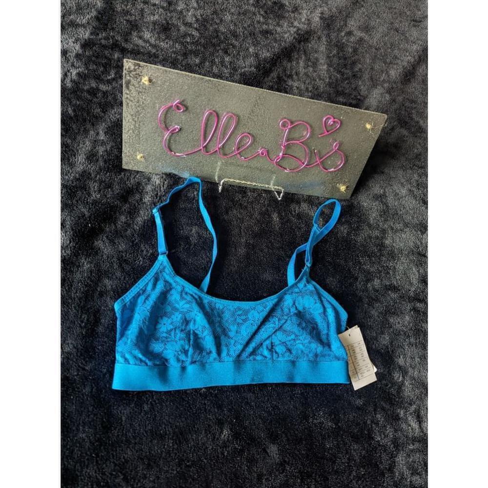 NWT Auden Blue Lace Sccop Neck Bralette XS